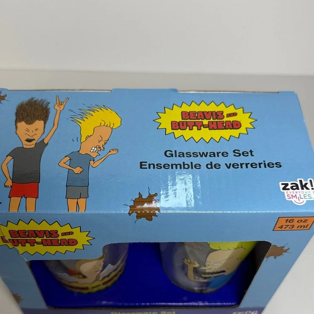 Zak! Designs Beavis and Butt-Head Glassware Set - valentine’s Day 2026  edition